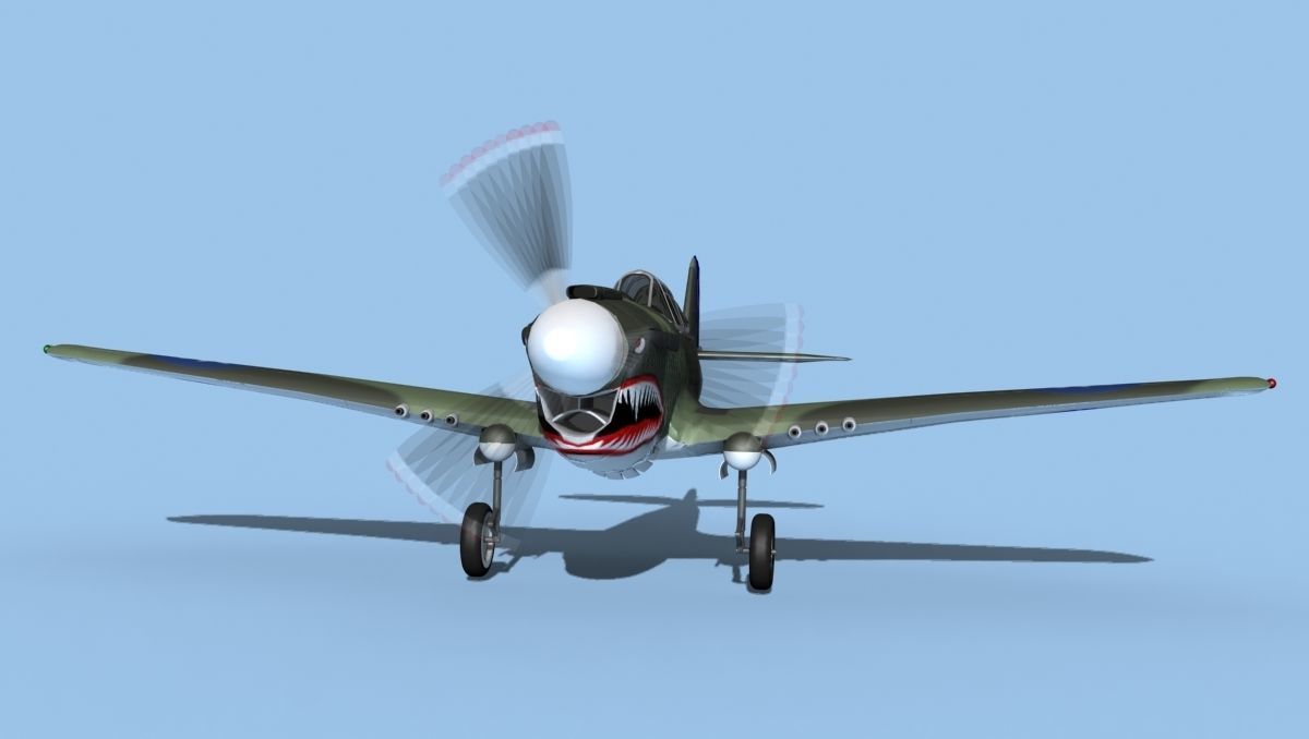 Curtiss P-40F Tomahawk V14 China 3D model_1