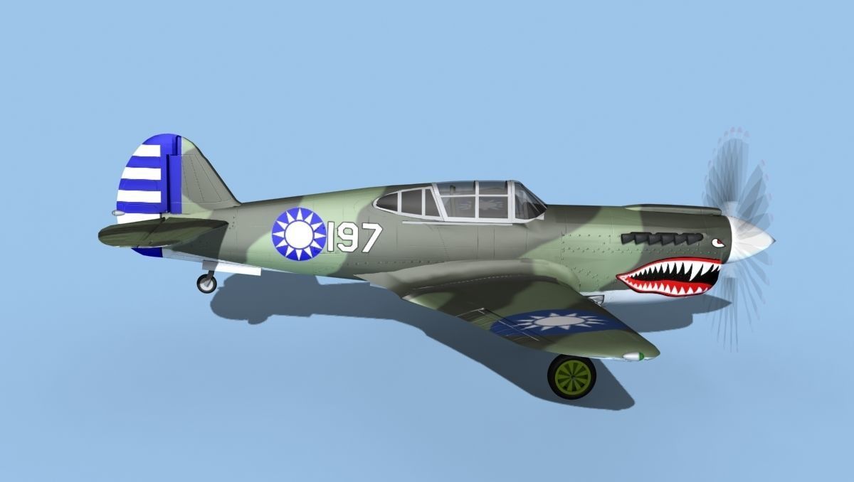 Curtiss P-40F Tomahawk V14 China 3D model_4