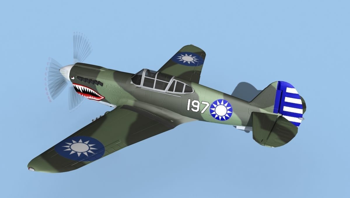 Curtiss P-40F Tomahawk V14 China 3D model_8