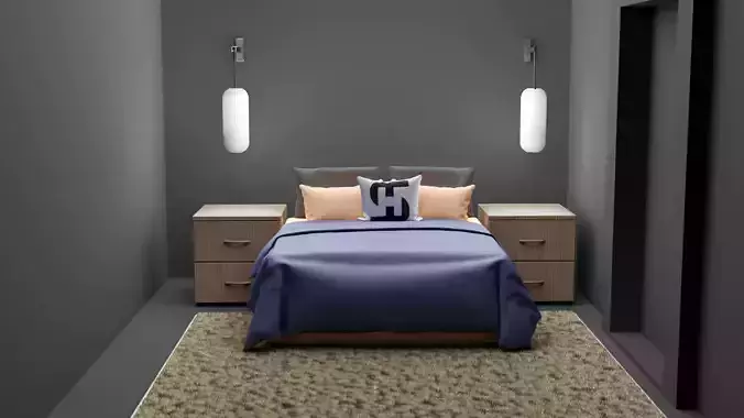 Bedroom Modern 3D model of a 13 year old designer