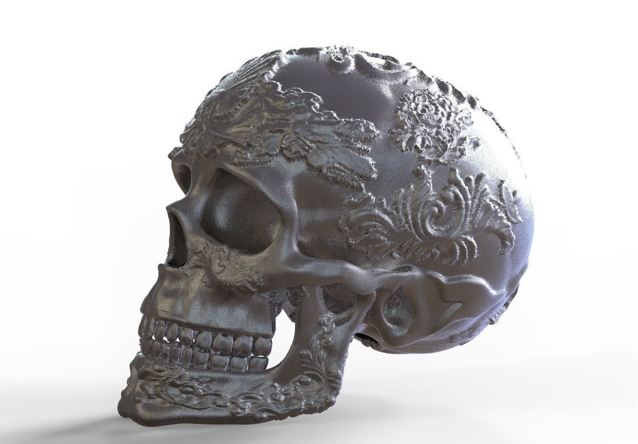 Ornamented Skull 3 3D print model_3