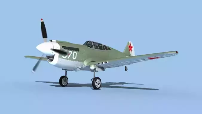Curtiss P-40F Tomahawk V16 Soviet Union 3D model
