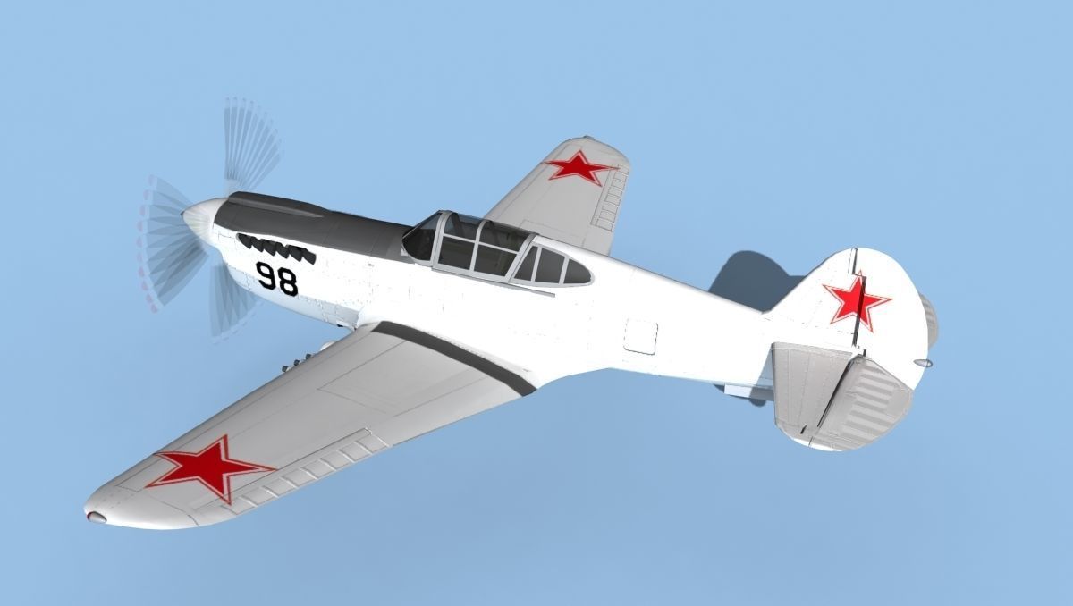 Curtiss P-40F Tomahawk V17 Soviet Union 3D model_8