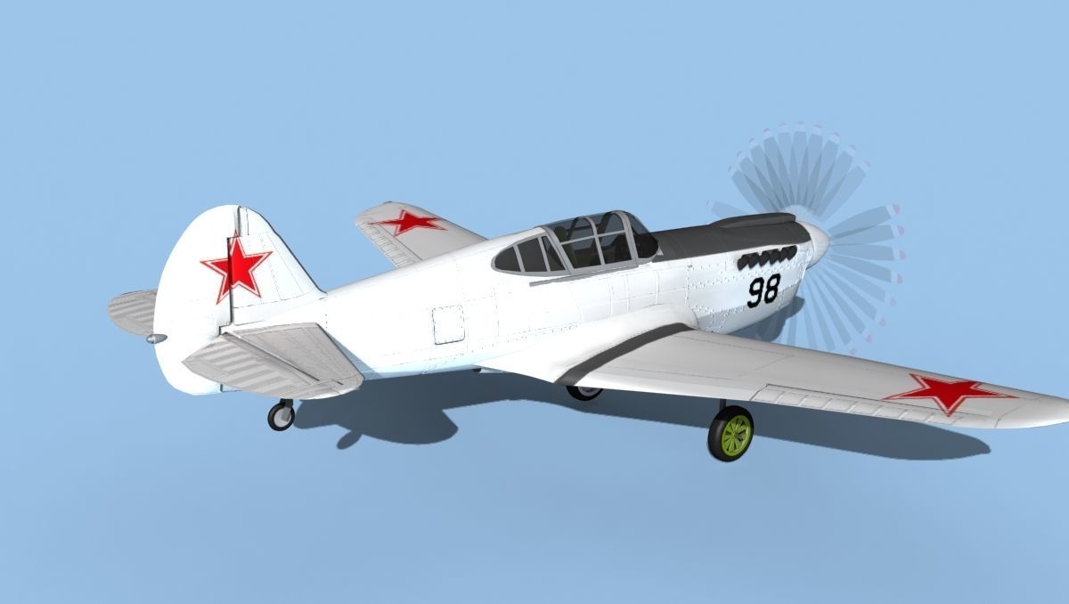 Curtiss P-40F Tomahawk V17 Soviet Union 3D model_5