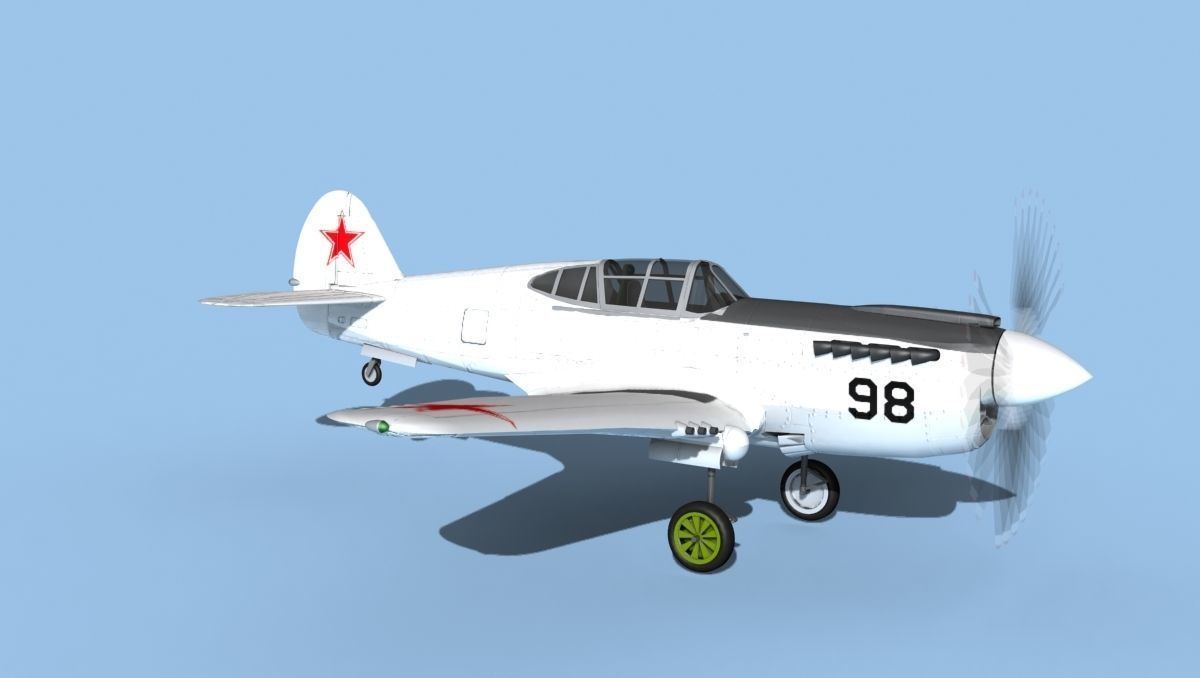 Curtiss P-40F Tomahawk V17 Soviet Union 3D model_3