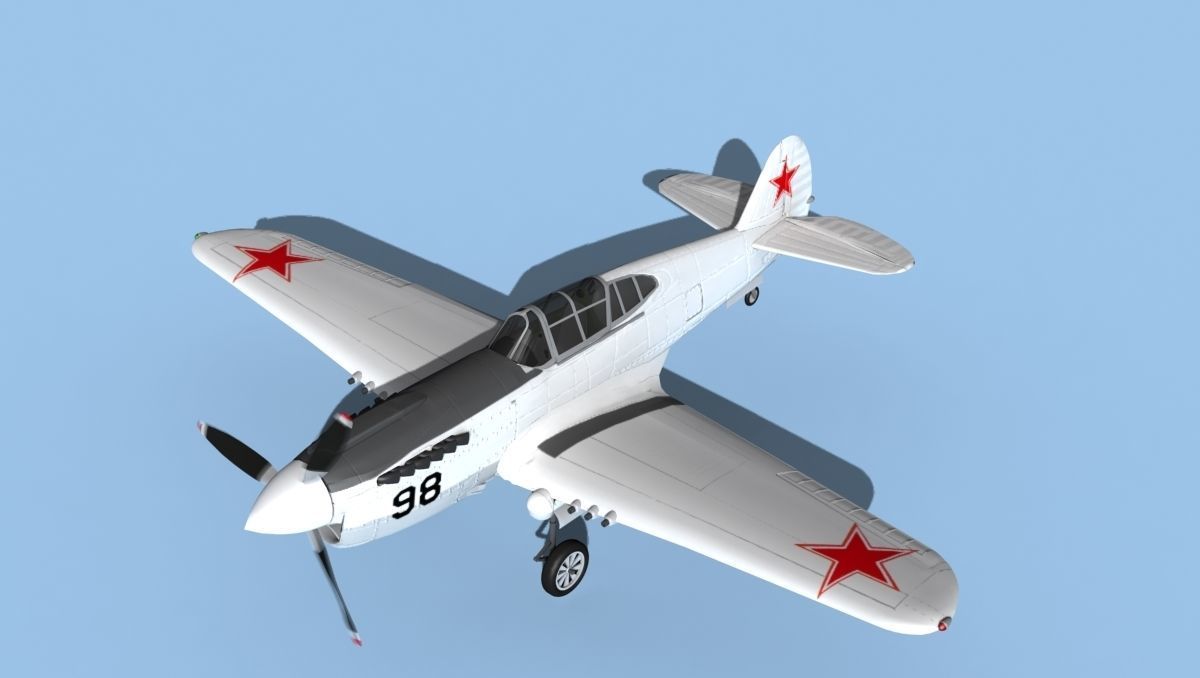 Curtiss P-40F Tomahawk V17 Soviet Union 3D model_10