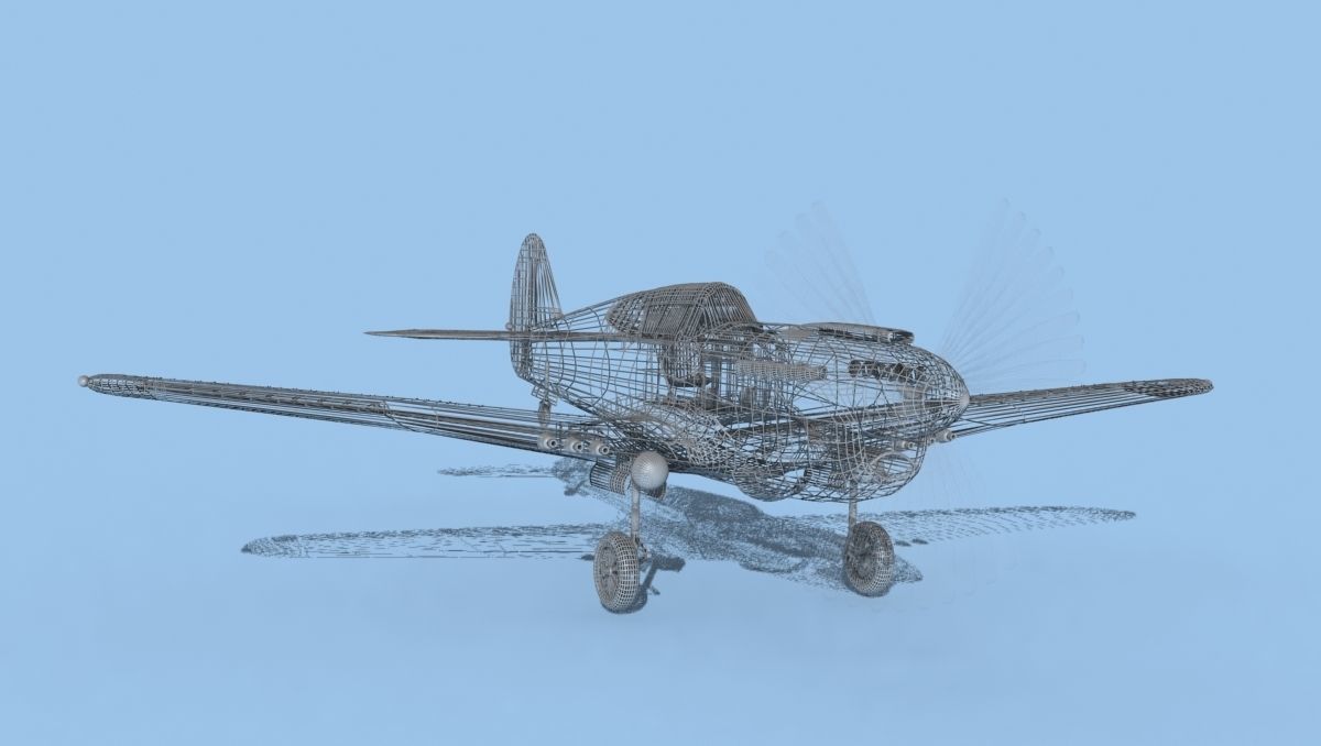 Curtiss P-40F Tomahawk V17 Soviet Union 3D model_12