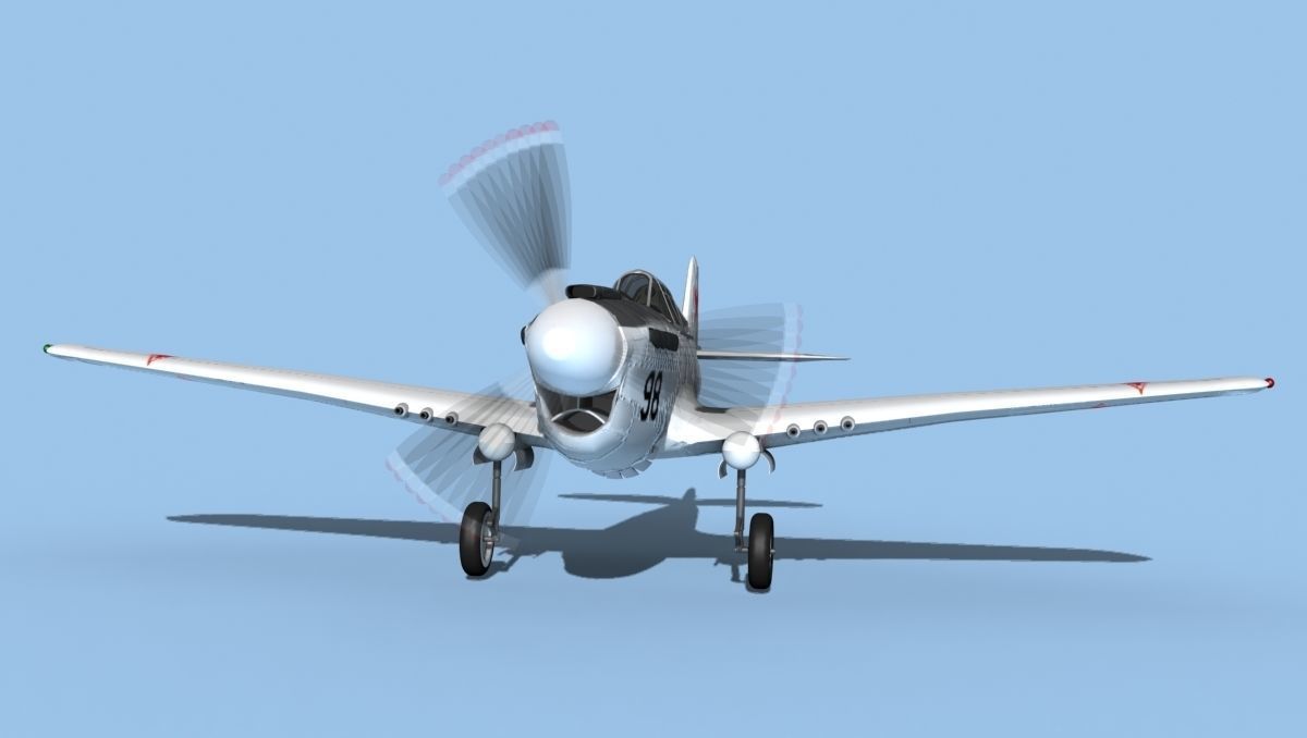 Curtiss P-40F Tomahawk V17 Soviet Union 3D model_1