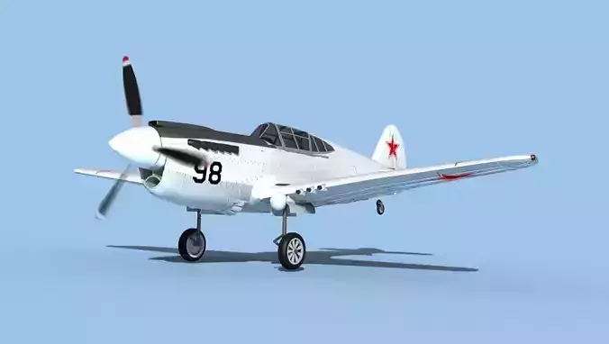Curtiss P-40F Tomahawk V17 Soviet Union 3D model