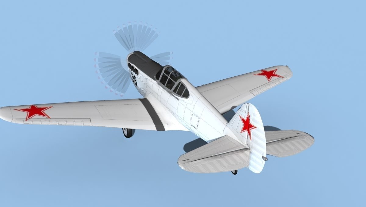Curtiss P-40F Tomahawk V17 Soviet Union 3D model_7