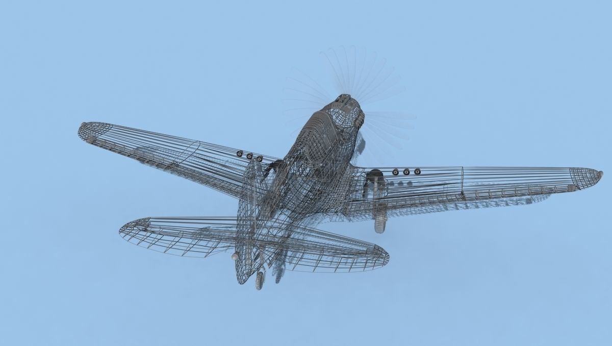 Curtiss P-40F Tomahawk V17 Soviet Union 3D model_14