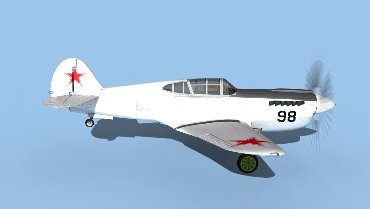 Curtiss P-40F Tomahawk V17 Soviet Union 3D model_4