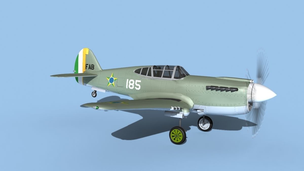 Curtiss P-40F Tomahawk V18 Brazil 3D model_3