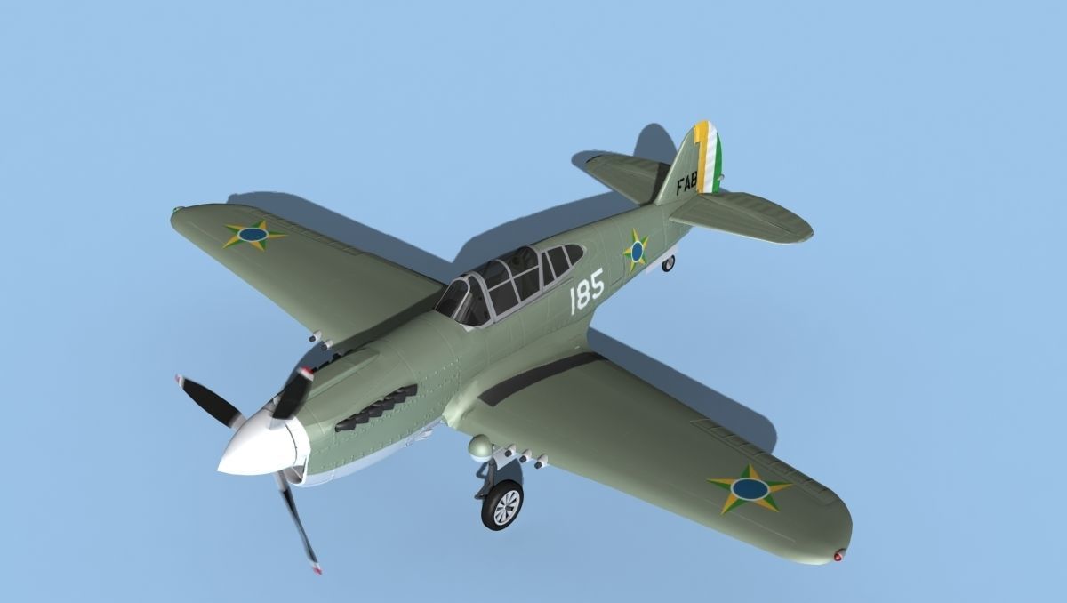 Curtiss P-40F Tomahawk V18 Brazil 3D model_10