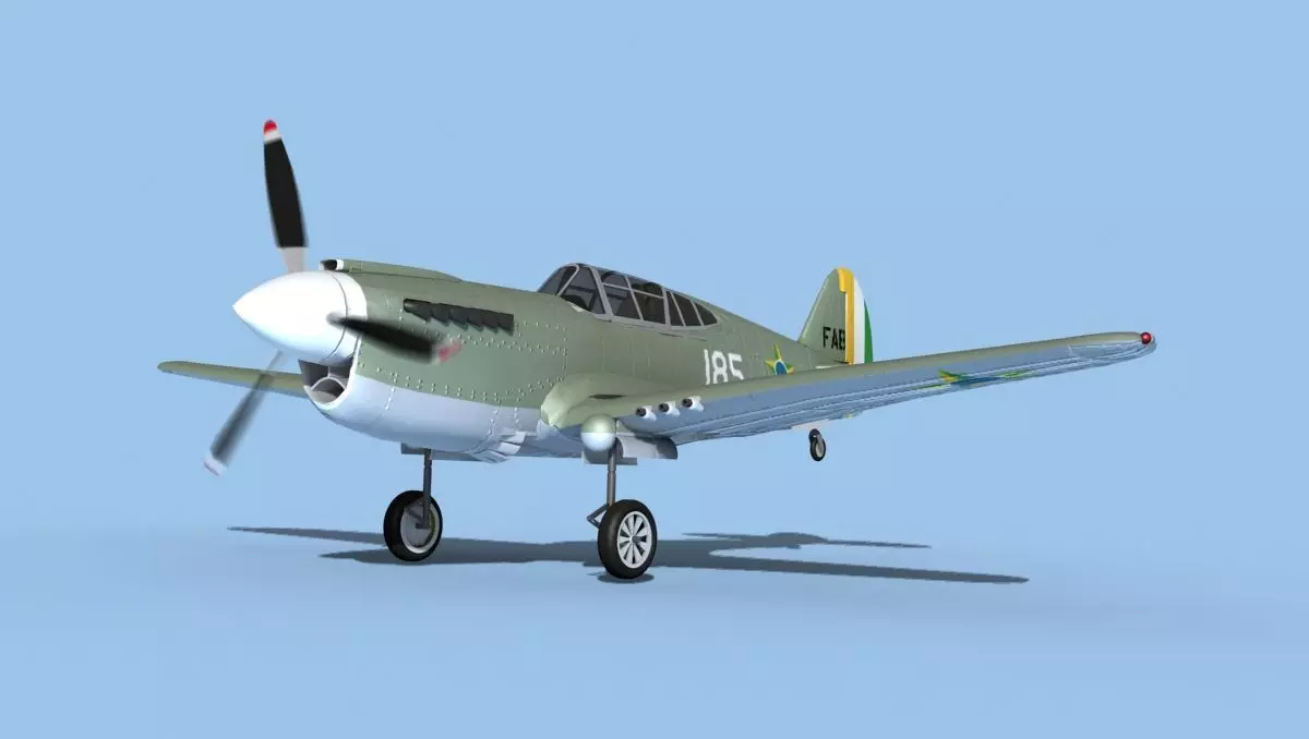 Curtiss P-40F Tomahawk V18 Brazil 3D model_0