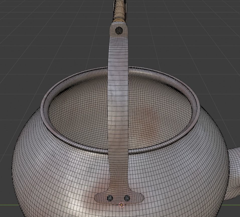 Old kettle  Low-poly 3D model_5