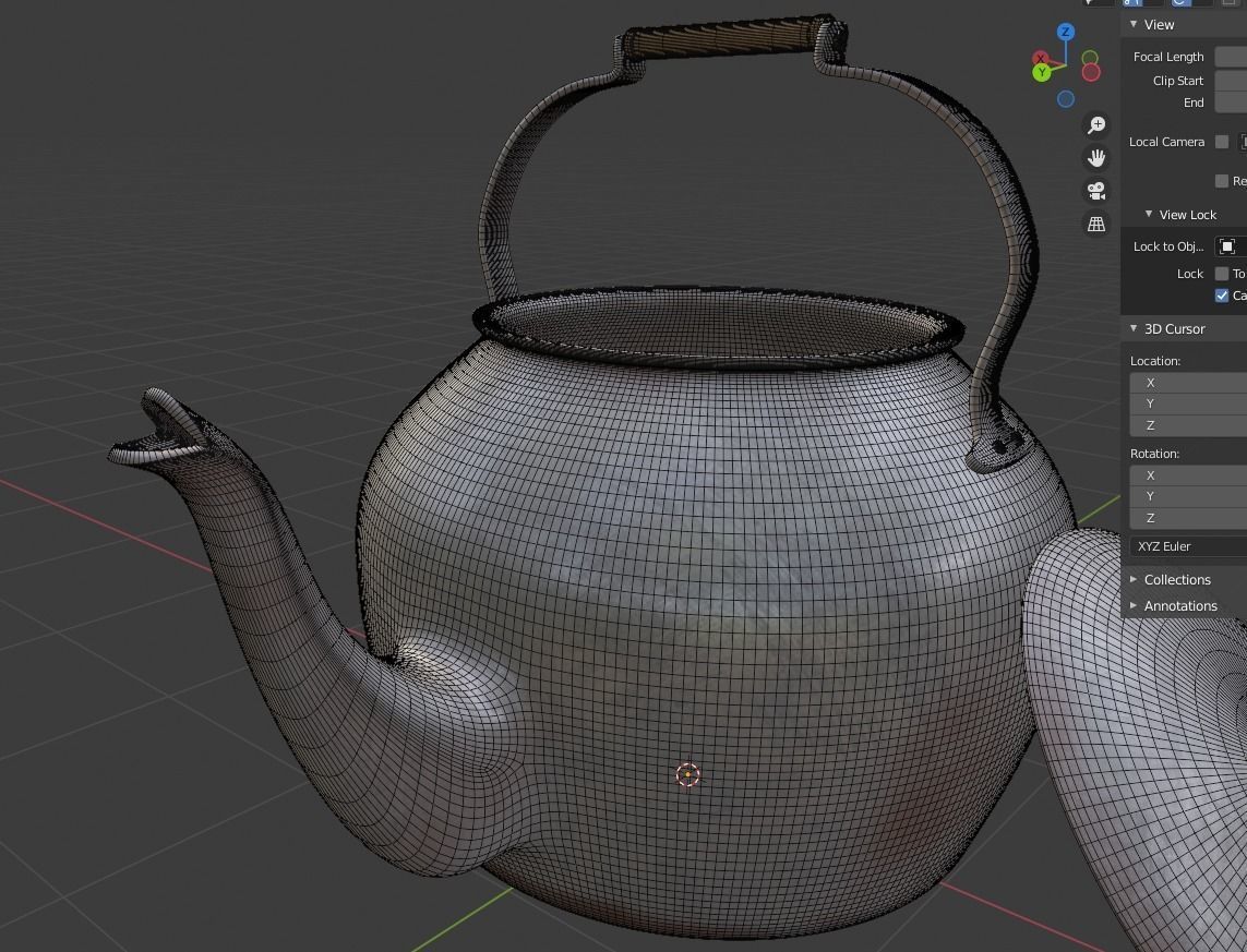Old kettle  Low-poly 3D model_3