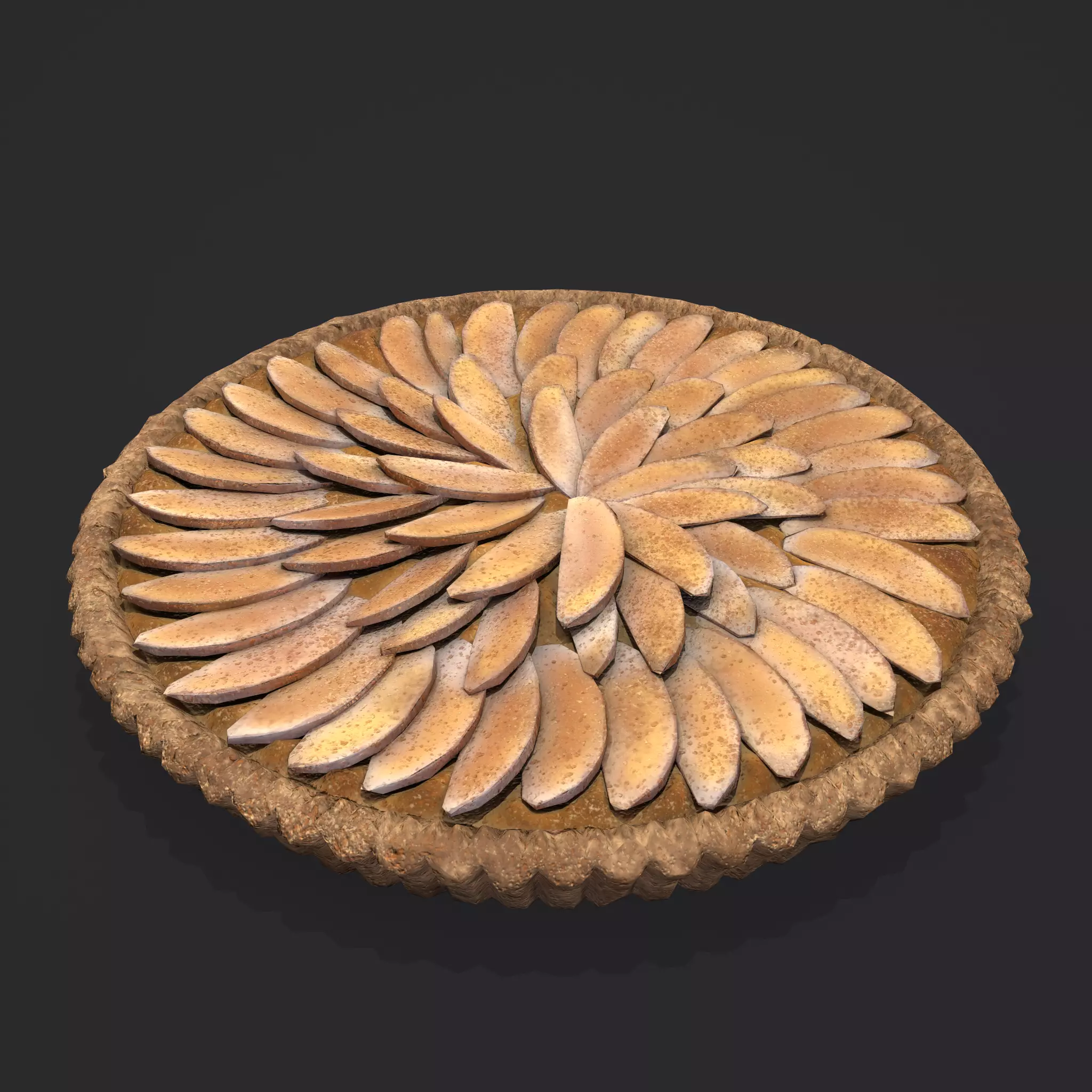 Apple Slice Pie  Low-poly 3D model_0
