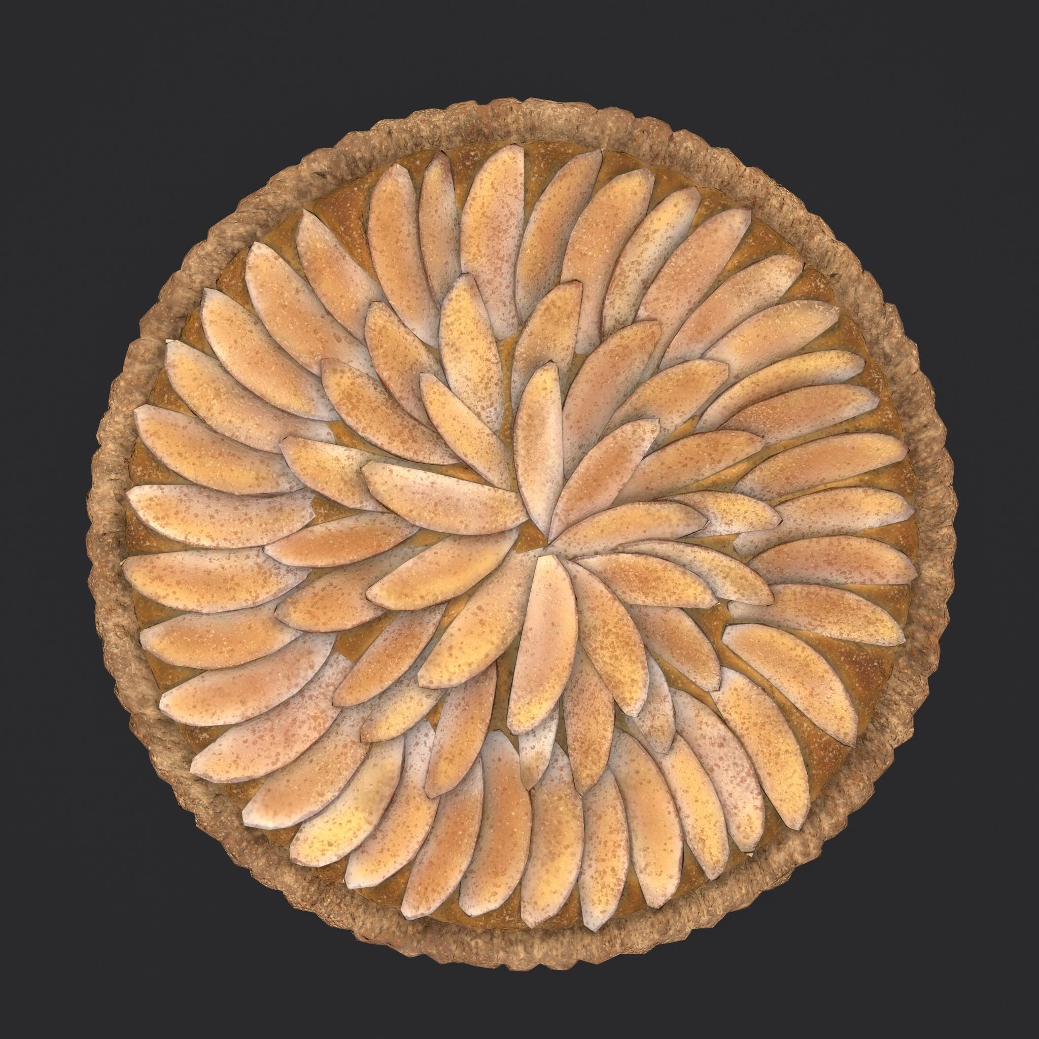 Apple Slice Pie  Low-poly 3D model_4