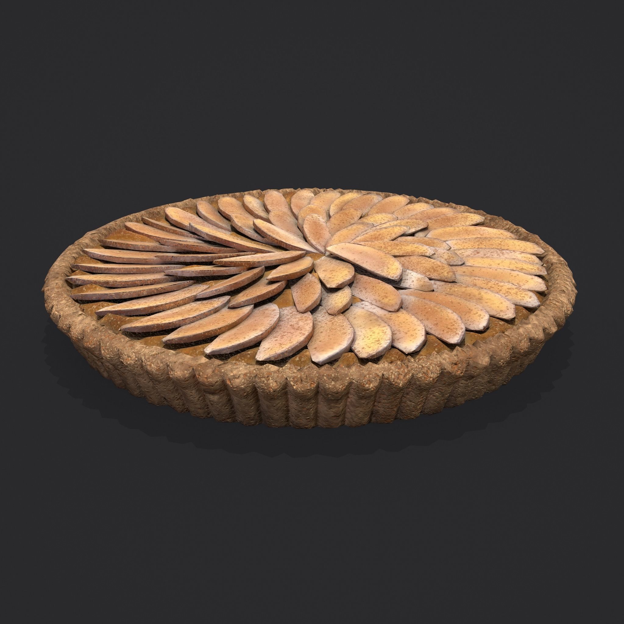 Apple Slice Pie  Low-poly 3D model_6
