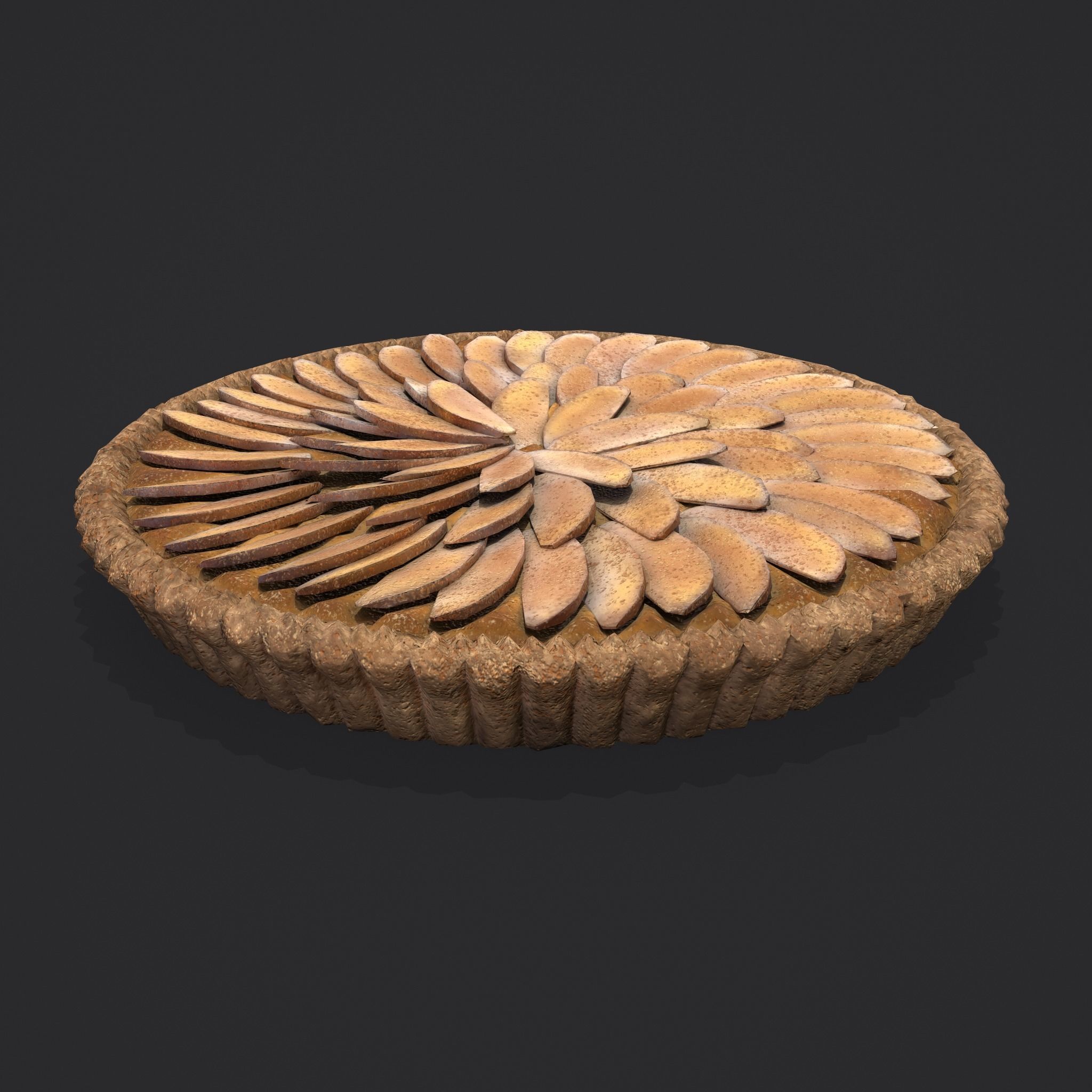 Apple Slice Pie  Low-poly 3D model_8