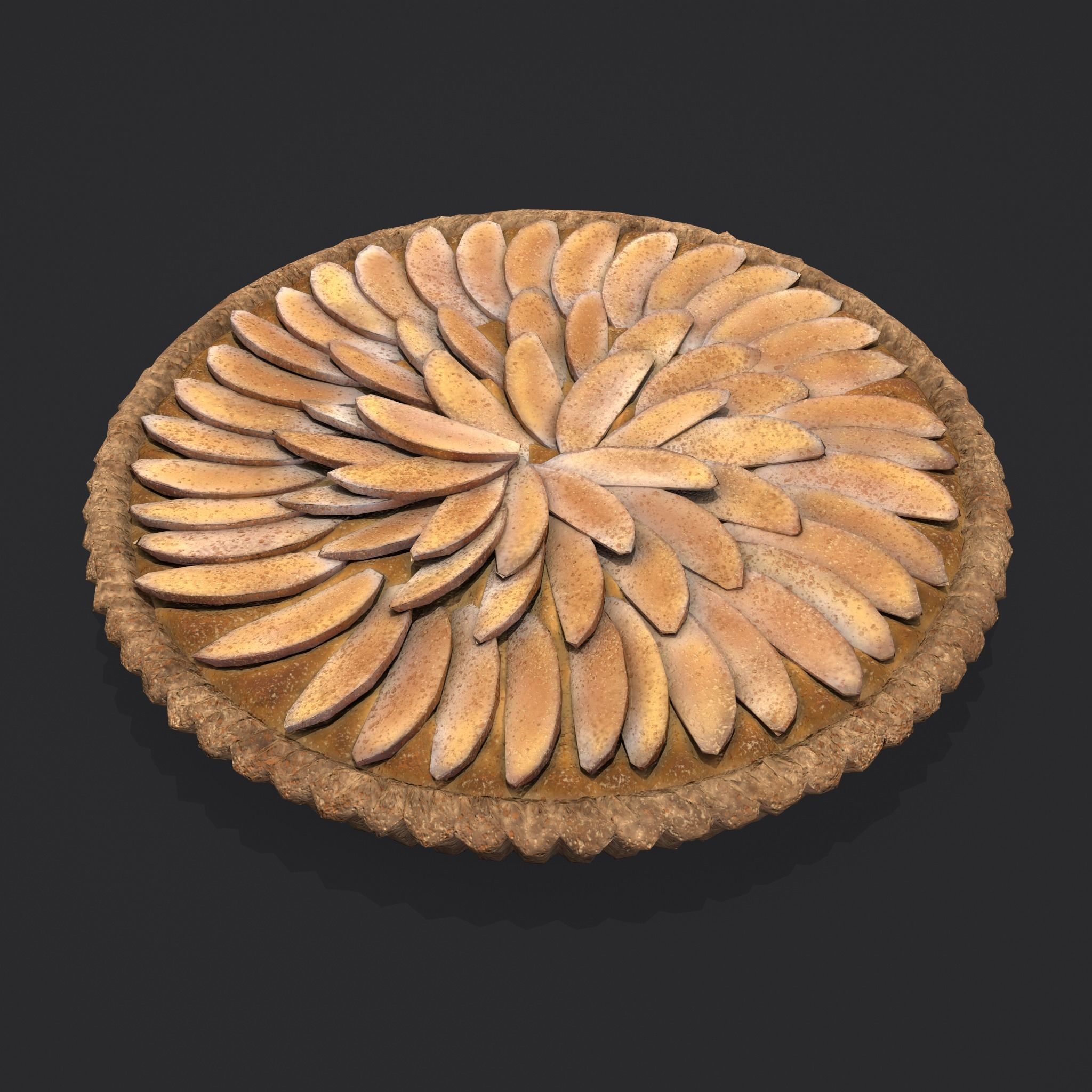 Apple Slice Pie  Low-poly 3D model_13