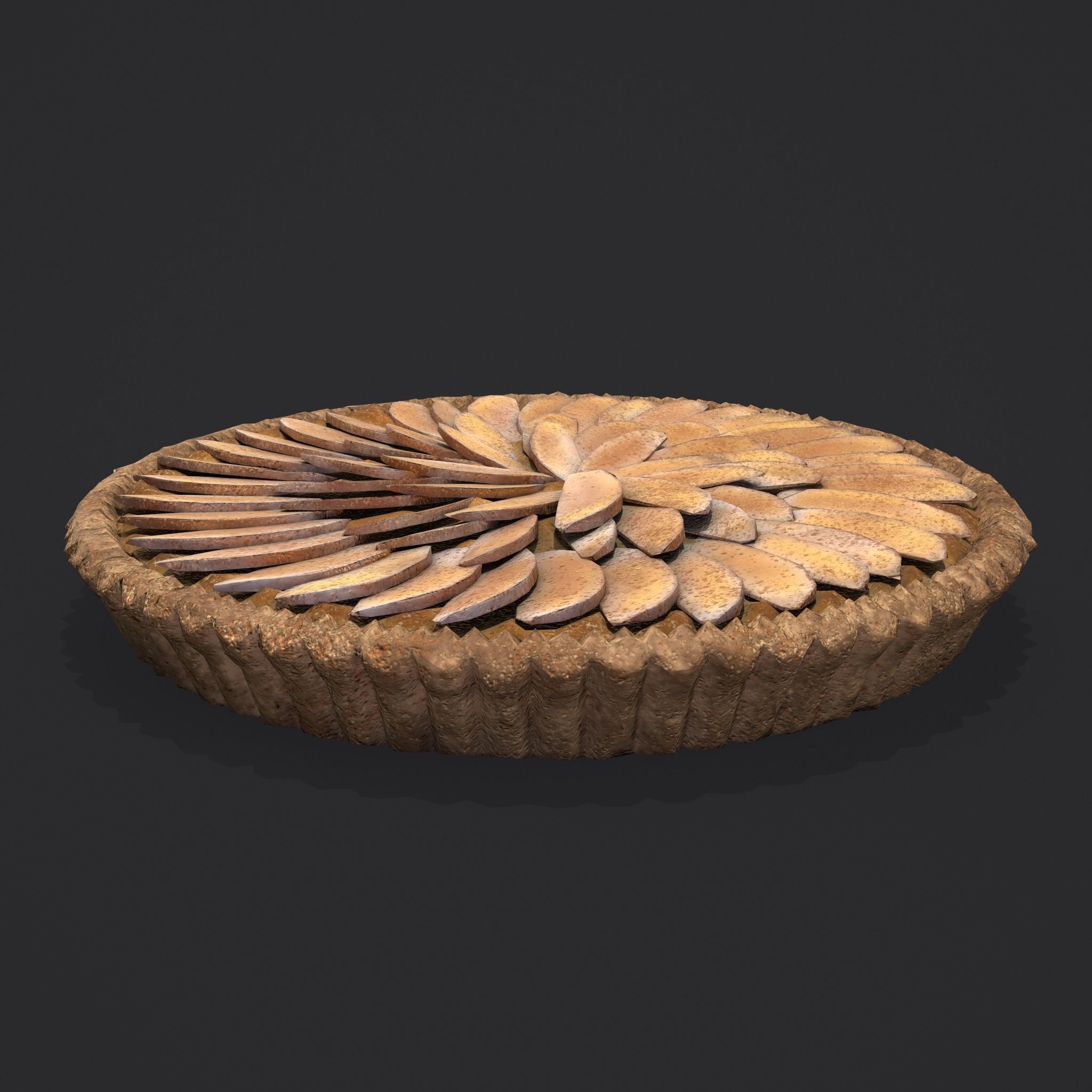 Apple Slice Pie  Low-poly 3D model_2