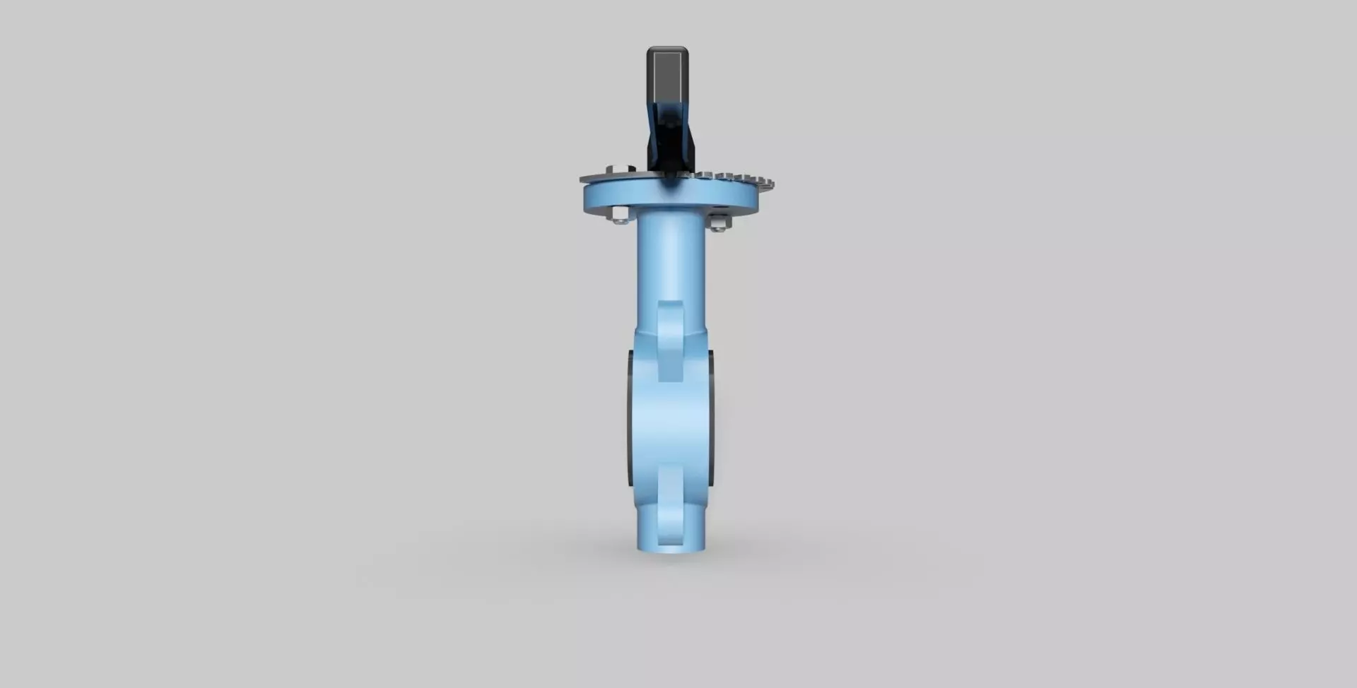 DN65 PN16 - Butterfly valve wafer type NC - Autodesk Inventor 3D model_0