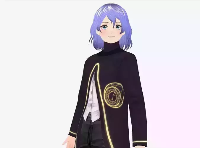 SciFi 3d anime kawaii boy character c28