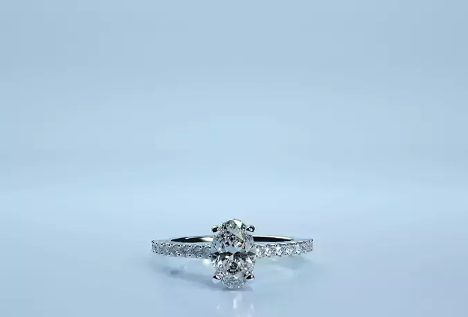 Oval Engagement Eternity Ring 