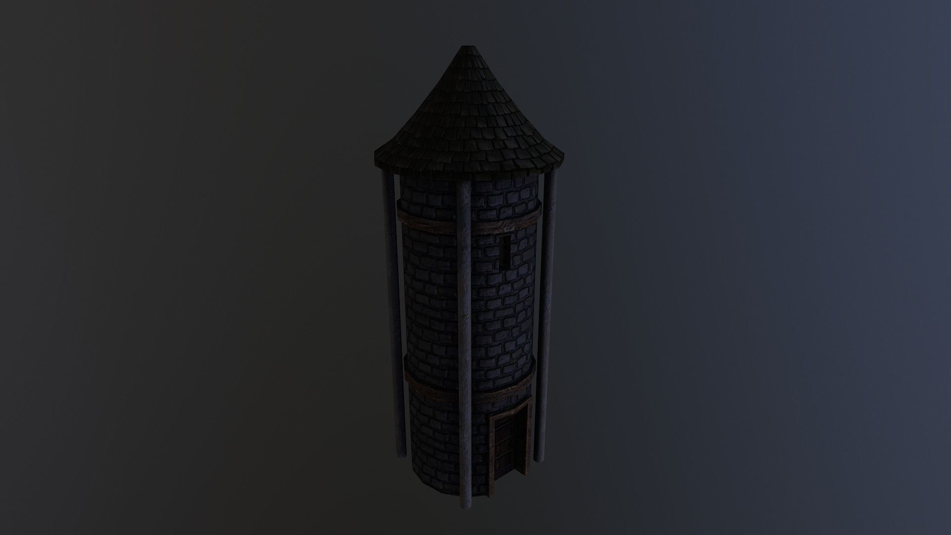  Medieval Grain Silo Low-poly 3D model_11