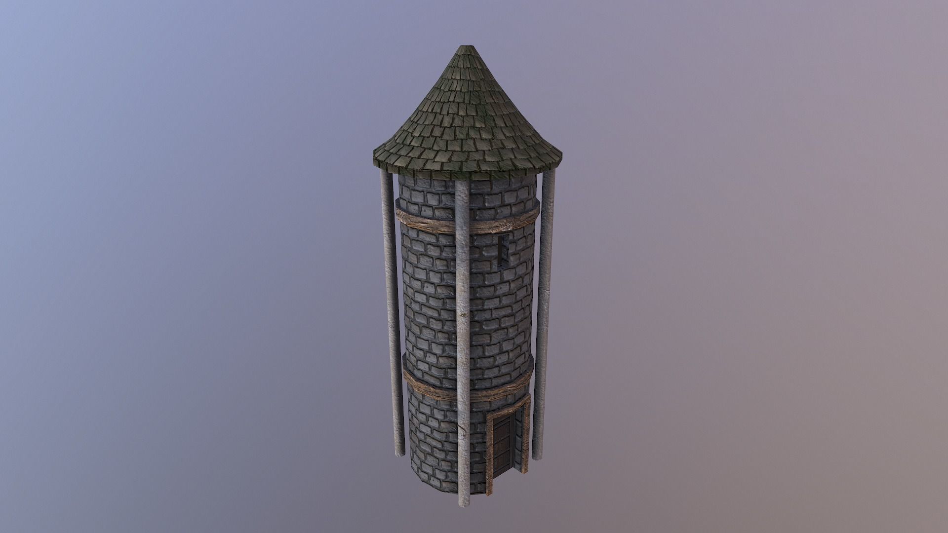  Medieval Grain Silo Low-poly 3D model_15
