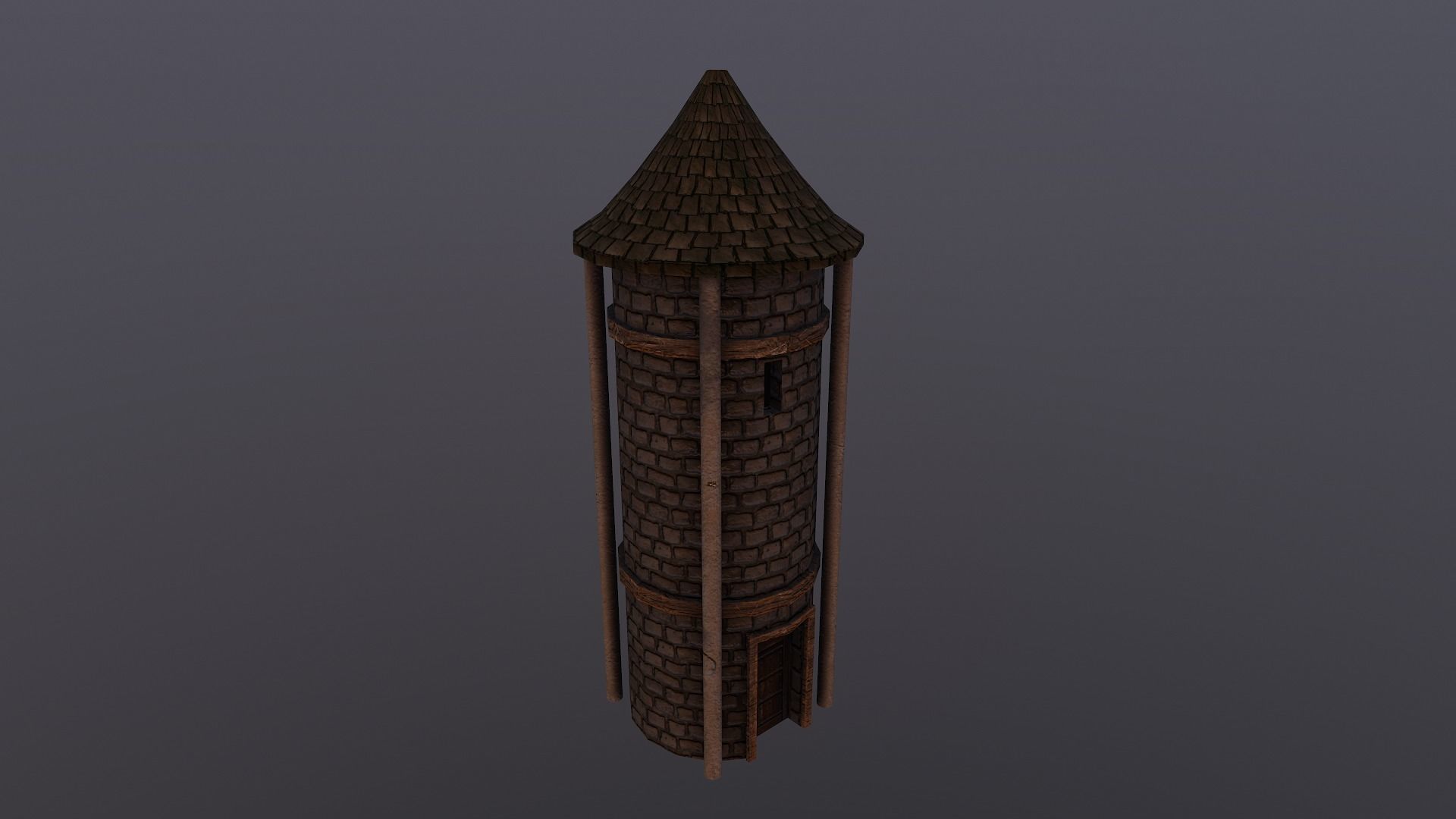  Medieval Grain Silo Low-poly 3D model_21