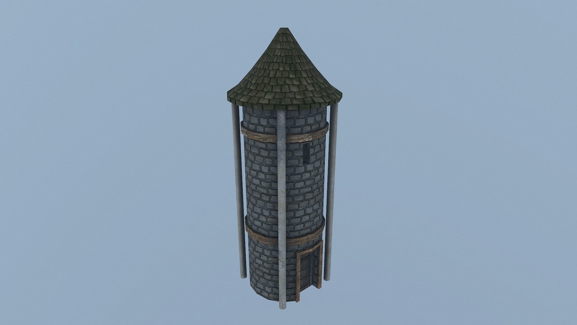  Medieval Grain Silo Low-poly 3D model_13
