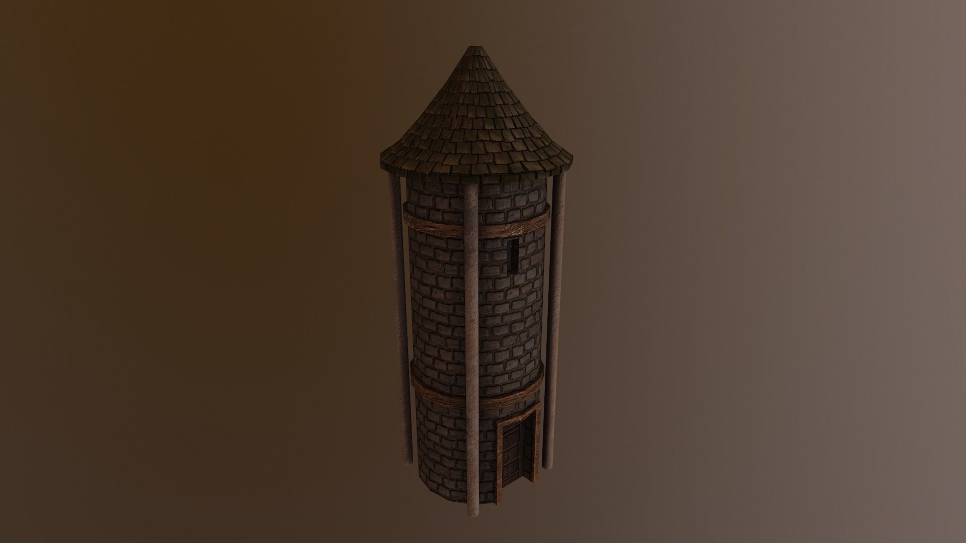  Medieval Grain Silo Low-poly 3D model_12