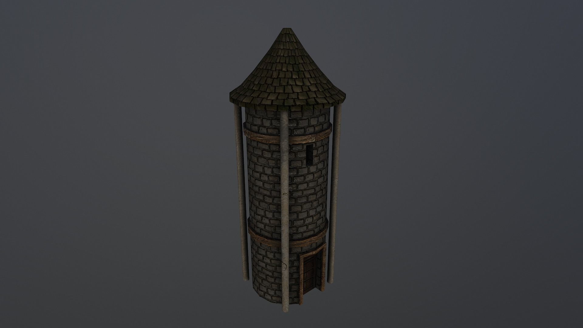  Medieval Grain Silo Low-poly 3D model_17