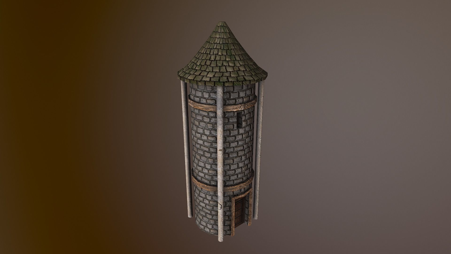  Medieval Grain Silo Low-poly 3D model_16