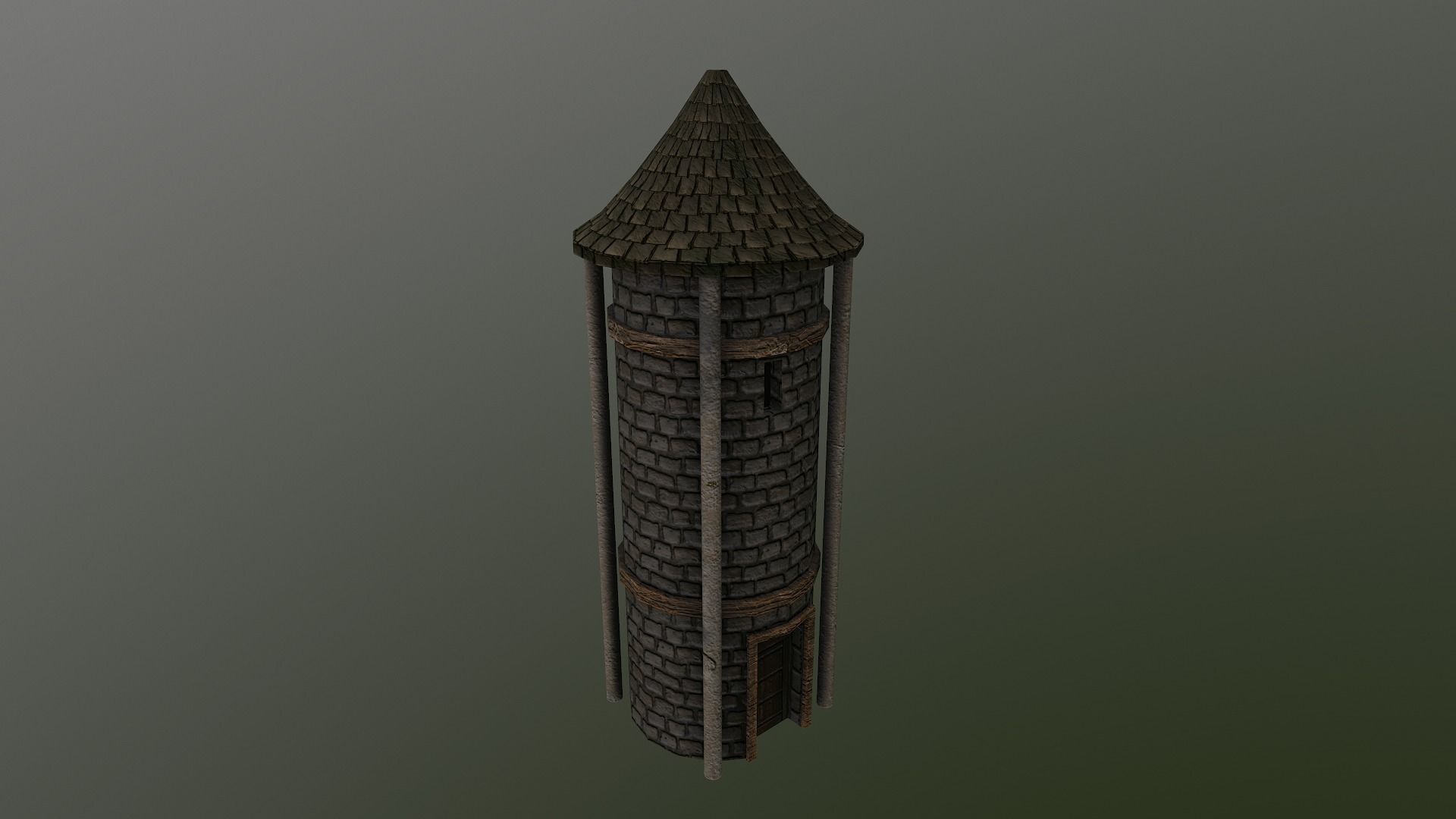  Medieval Grain Silo Low-poly 3D model_25