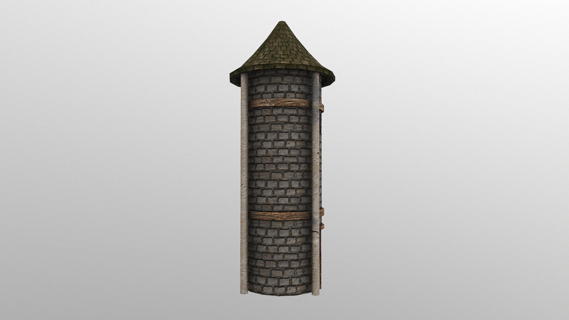  Medieval Grain Silo Low-poly 3D model_4