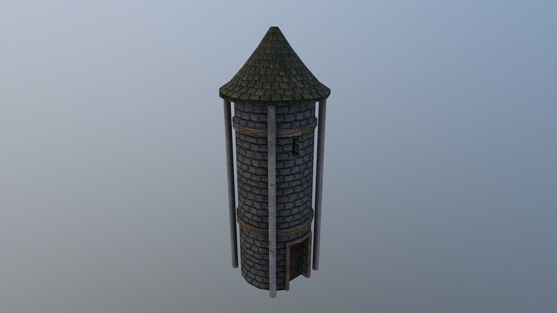  Medieval Grain Silo Low-poly 3D model_23