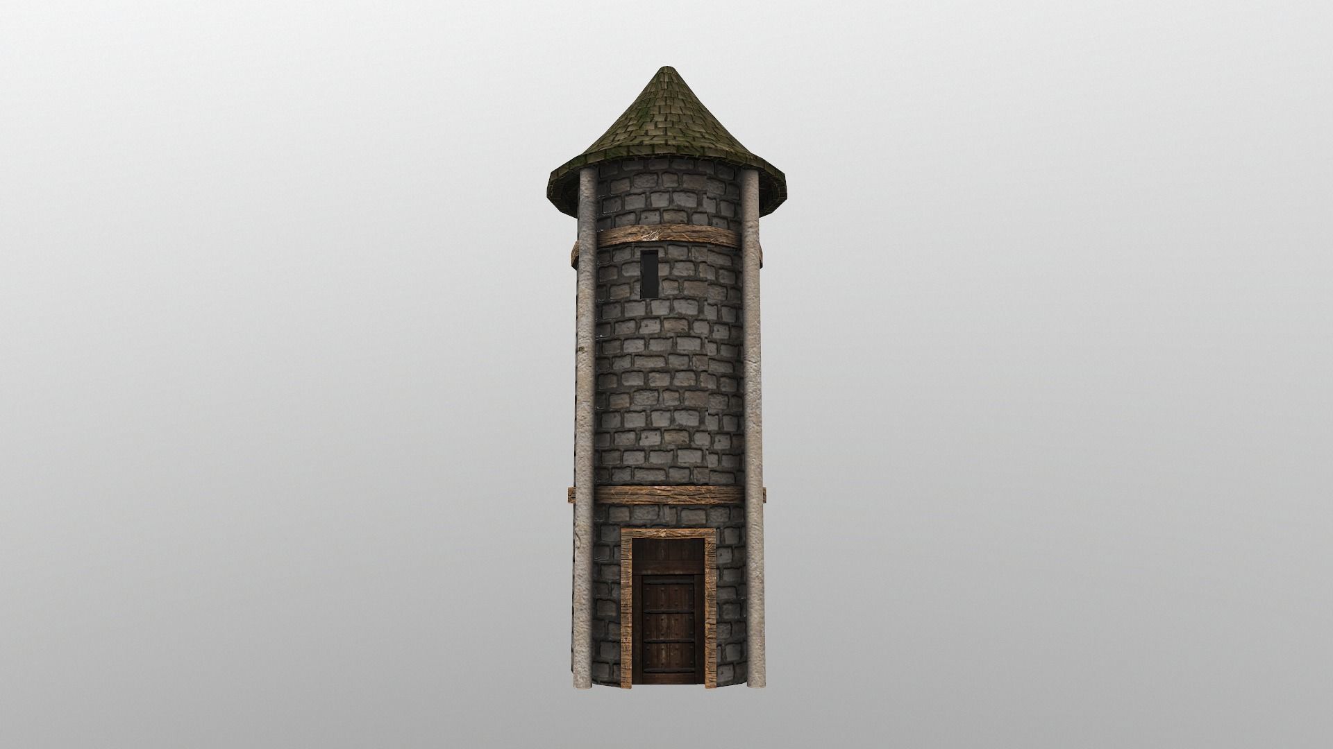  Medieval Grain Silo Low-poly 3D model_3