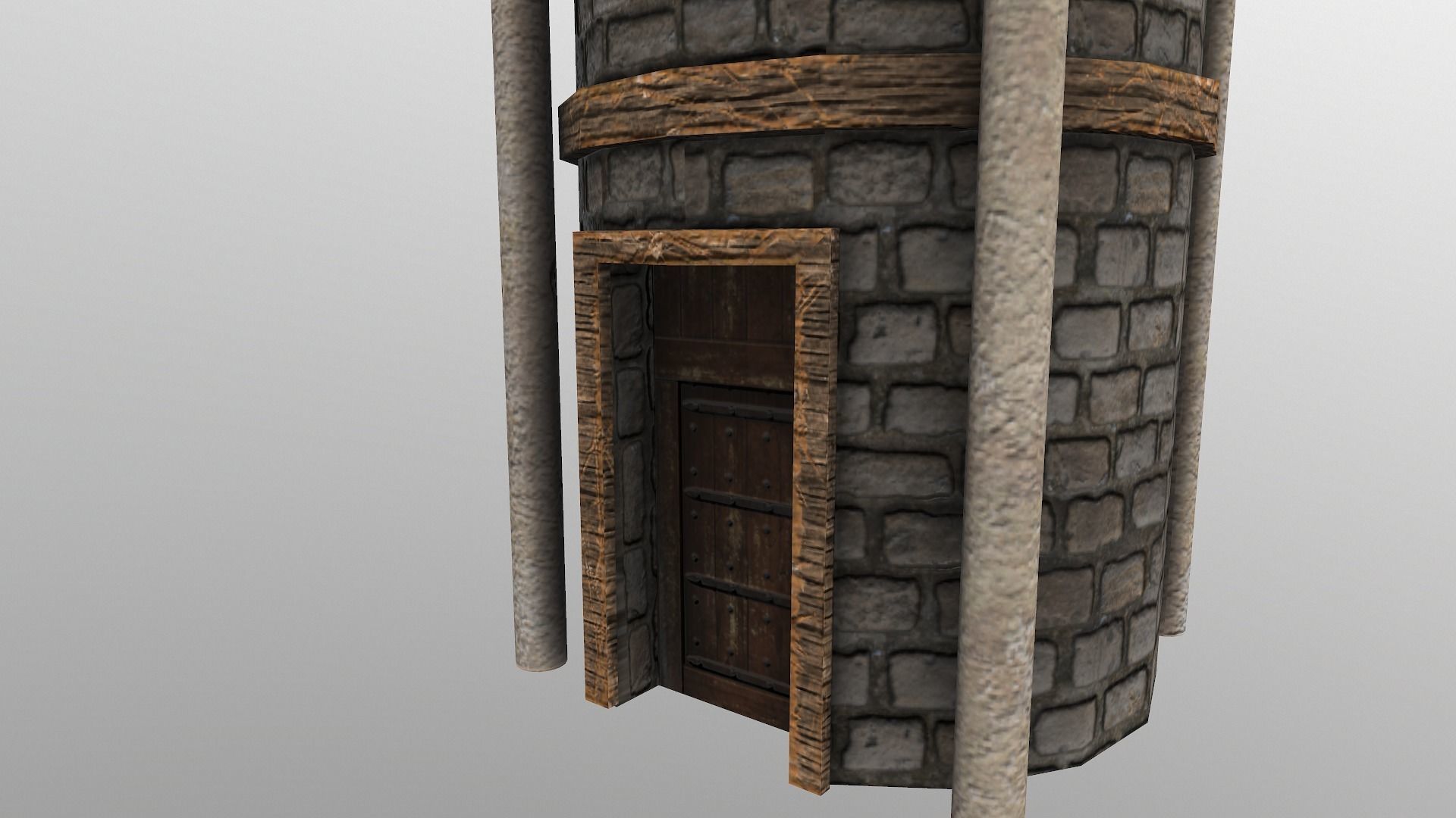 Medieval Grain Silo Low-poly 3D model_8