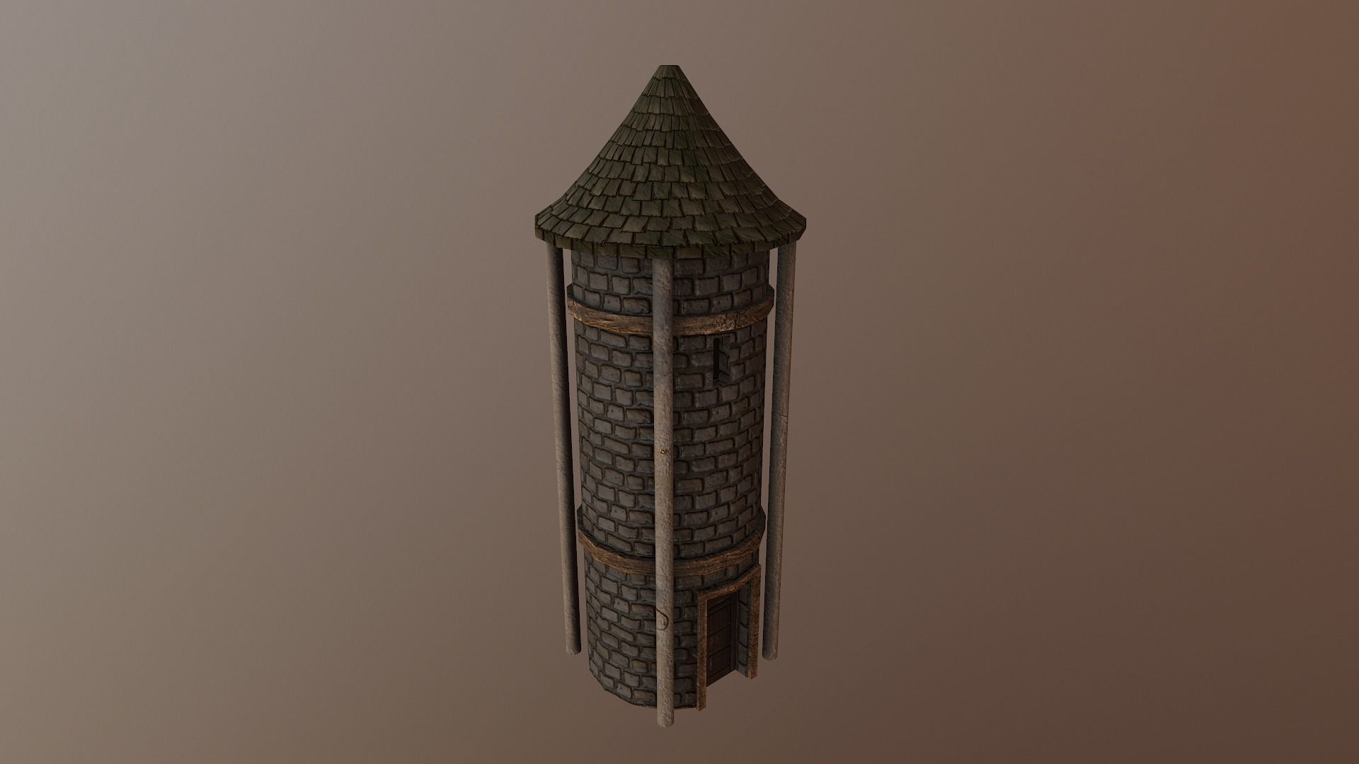  Medieval Grain Silo Low-poly 3D model_24