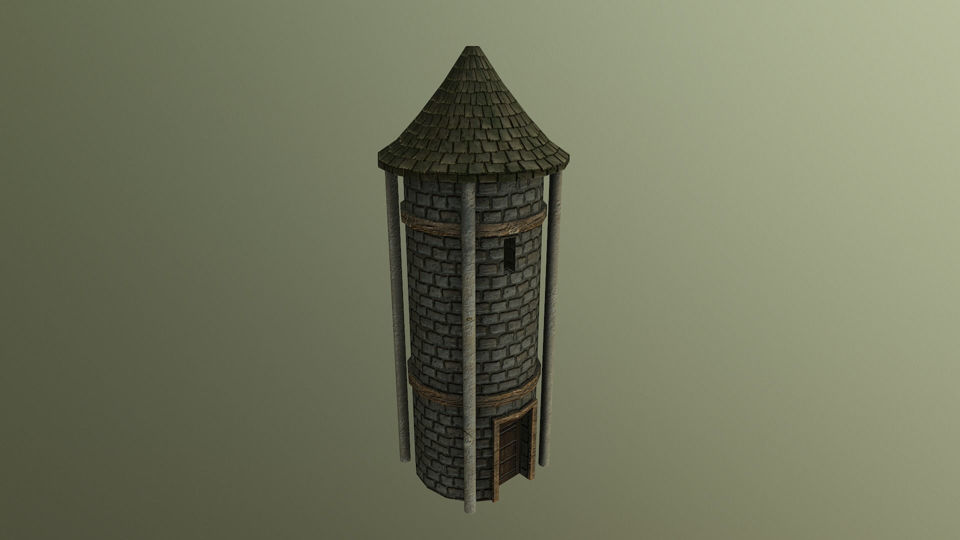  Medieval Grain Silo Low-poly 3D model_19