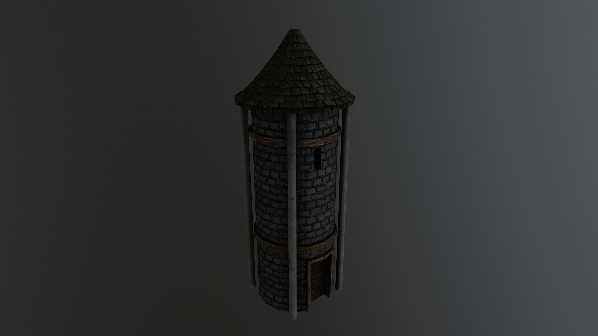  Medieval Grain Silo Low-poly 3D model_28