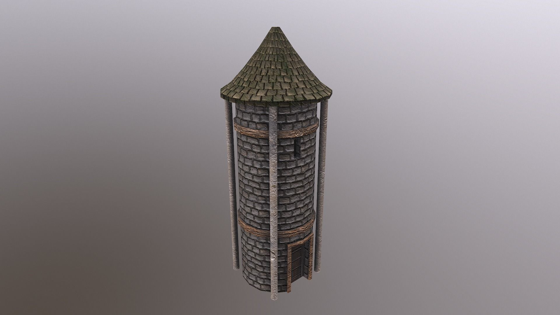  Medieval Grain Silo Low-poly 3D model_29