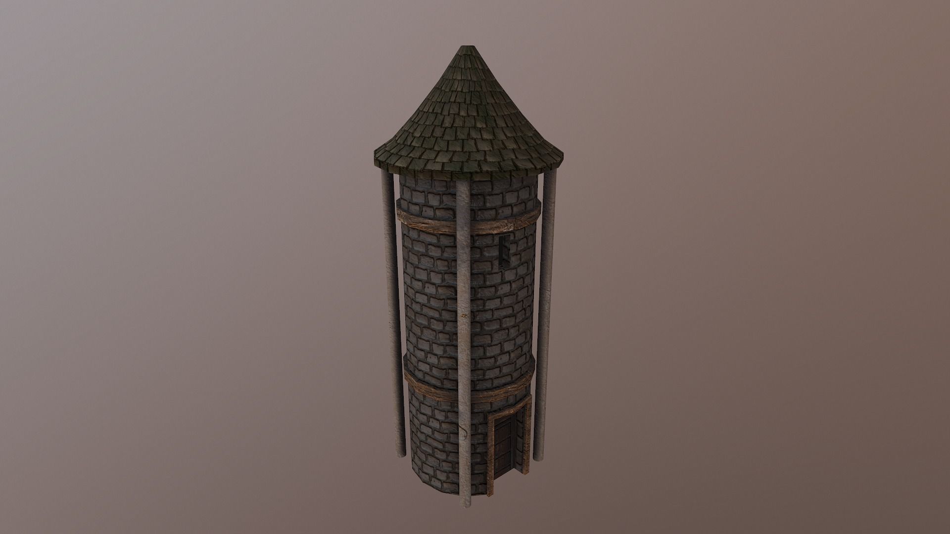  Medieval Grain Silo Low-poly 3D model_14