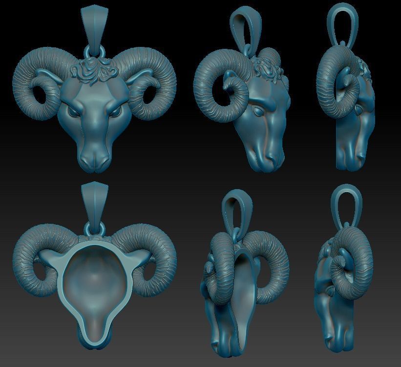 pendant aries 3D model_4
