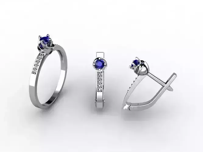 Set Ring and Earring ready for 3d print