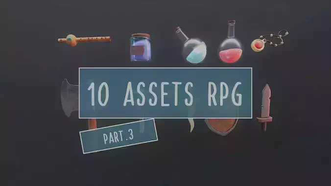 RPG BUNDLE 3 - 10 ASSETS ITENS for a Rpg Adventure Free Free low-poly 3D model